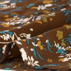 Allegra K Women's Smocked Ruffled Neck Long Sleeve Floral Vintage Blouse