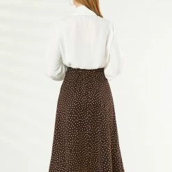 Allegra K Women's Retro Polka Dots Elastic Waist Vintage A-Line Midi Skirt