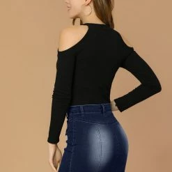 Allegra K Women's Denim Skirts Zip Front Slim Fit High Waist Mini Jean Skirt