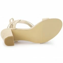 Allegra K Women's Lace Up Chunky Heels Sandals