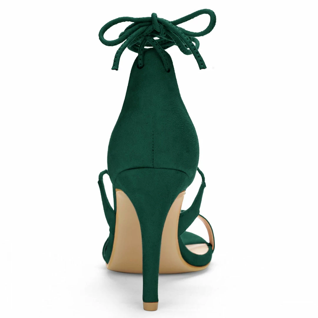 Allegra K Women Open Toe Stiletto High Heel Lace-Up Sandals Shoes 23 Allegra K Women Open Toe Stiletto High Heel Lace-Up Sandals Shoes
