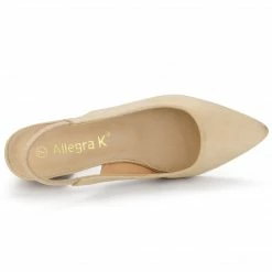 Allegra K Shoes Women's Pointed Toe Block Heel Pumps Slingback Heels 54 Allegra K Shoes Women's Pointed Toe Block Heel Pumps Slingback Heels