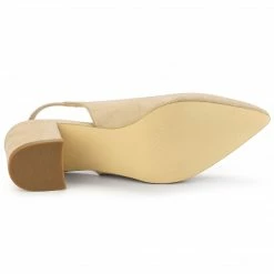Allegra K Shoes Women's Pointed Toe Block Heel Pumps Slingback Heels 55 Allegra K Shoes Women's Pointed Toe Block Heel Pumps Slingback Heels