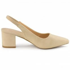 Allegra K Shoes Women's Pointed Toe Block Heel Pumps Slingback Heels 56 Allegra K Shoes Women's Pointed Toe Block Heel Pumps Slingback Heels