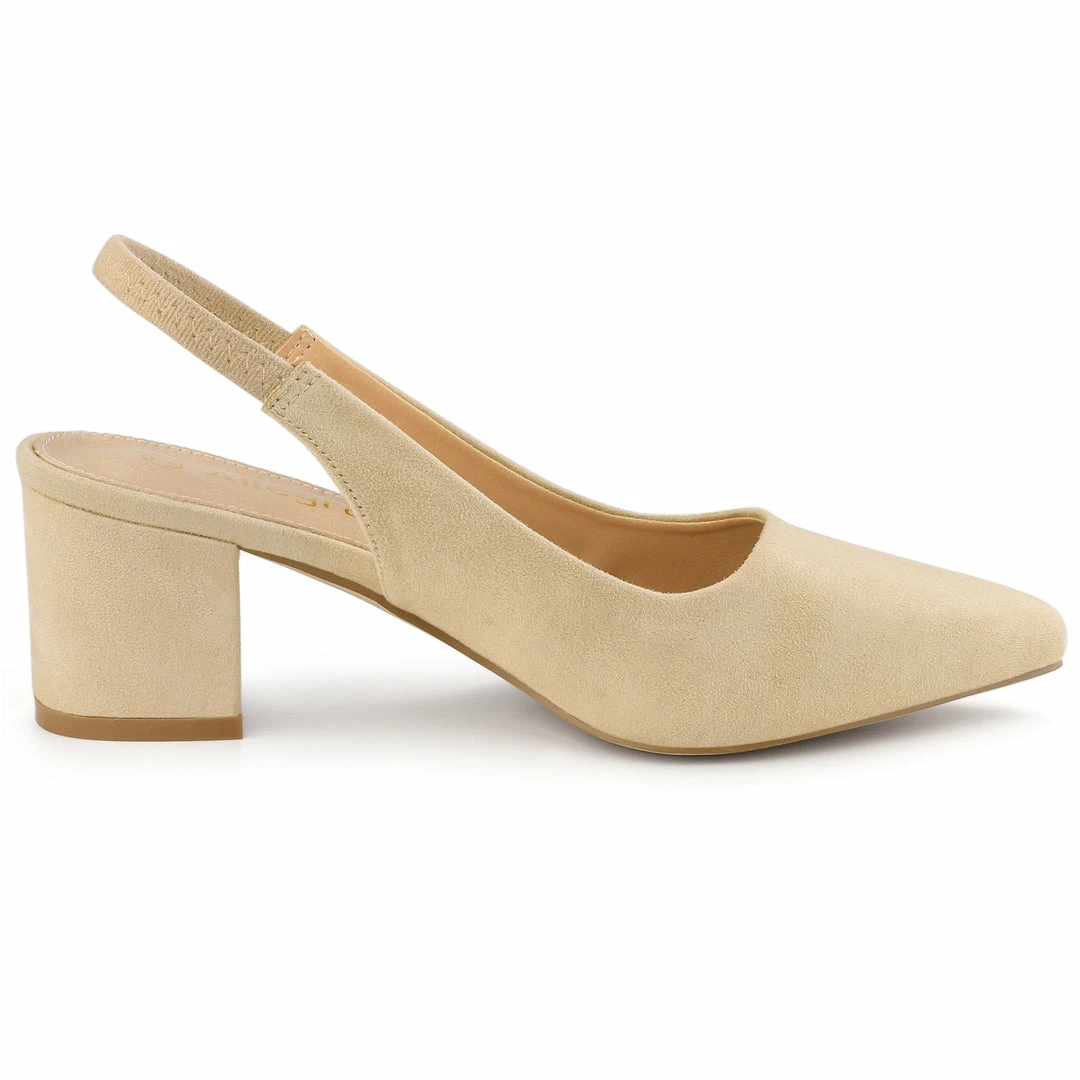 Allegra K Shoes Women's Pointed Toe Block Heel Pumps Slingback Heels 22 Allegra K Shoes Women's Pointed Toe Block Heel Pumps Slingback Heels
