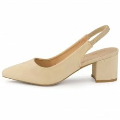 Allegra K Shoes Women's Pointed Toe Block Heel Pumps Slingback Heels 57 Allegra K Shoes Women's Pointed Toe Block Heel Pumps Slingback Heels