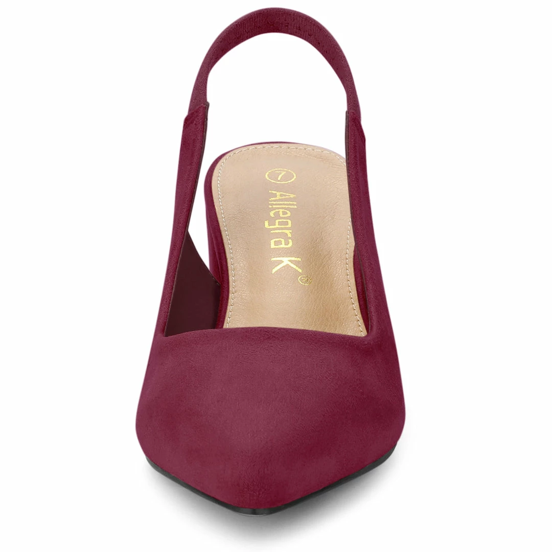 Allegra K Shoes Women's Pointed Toe Block Heel Pumps Slingback Heels 11 Allegra K Shoes Women's Pointed Toe Block Heel Pumps Slingback Heels