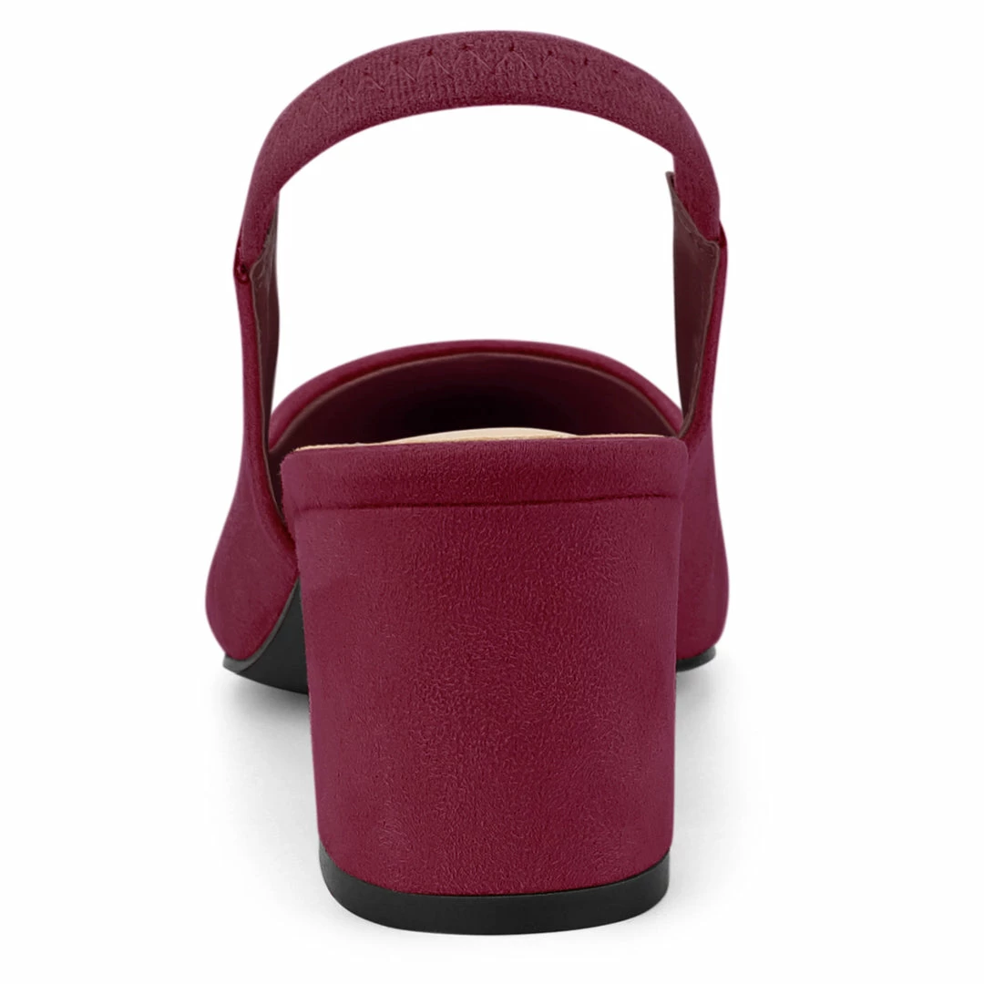 Allegra K Shoes Women's Pointed Toe Block Heel Pumps Slingback Heels 12 Allegra K Shoes Women's Pointed Toe Block Heel Pumps Slingback Heels