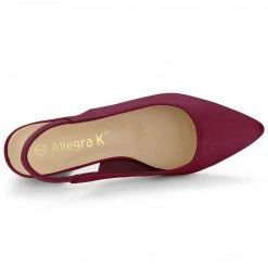 Allegra K Shoes Women's Pointed Toe Block Heel Pumps Slingback Heels 47 Allegra K Shoes Women's Pointed Toe Block Heel Pumps Slingback Heels