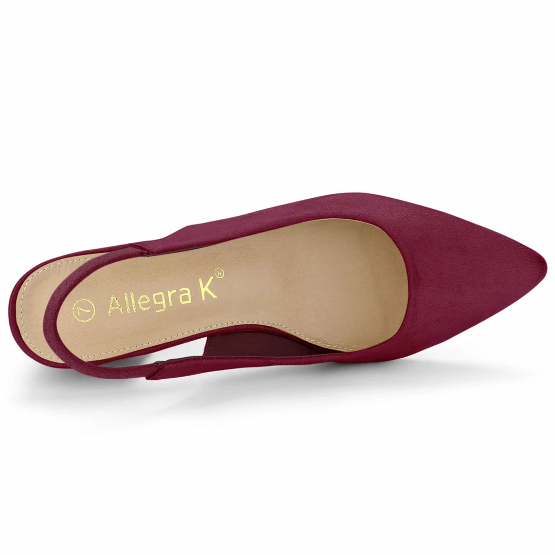 Allegra K Shoes Women's Pointed Toe Block Heel Pumps Slingback Heels 13 Allegra K Shoes Women's Pointed Toe Block Heel Pumps Slingback Heels