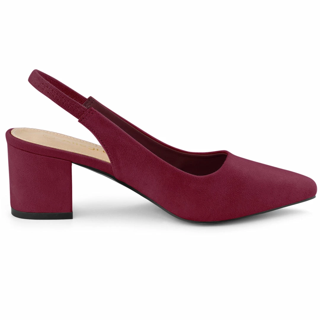 Allegra K Shoes Women's Pointed Toe Block Heel Pumps Slingback Heels 15 Allegra K Shoes Women's Pointed Toe Block Heel Pumps Slingback Heels