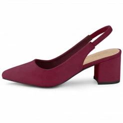 Allegra K Shoes Women's Pointed Toe Block Heel Pumps Slingback Heels 50 Allegra K Shoes Women's Pointed Toe Block Heel Pumps Slingback Heels