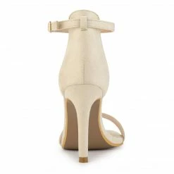 Allegra K Shoes Women's Suede Ankle Strap High Stiletto Heels Sandals