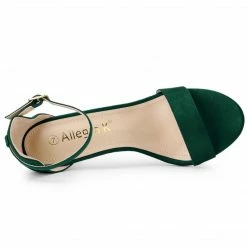 Allegra K Shoes Women's Suede Ankle Strap High Stiletto Heels Sandals