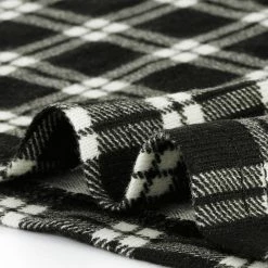 Allegra K Women's Turtleneck Long Sleeve Slim Plaid Shirt Blouse