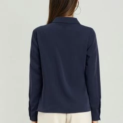 Allegra K Women's Tie Neck Elegant Long Sleeve Work Blouse