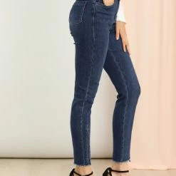 Allegra K Women's Denim Pants Skinny Slit Hem High Waist Stretch Ankle Jeans 11 Allegra K Women's Denim Pants Skinny Slit Hem High Waist Stretch Ankle Jeans