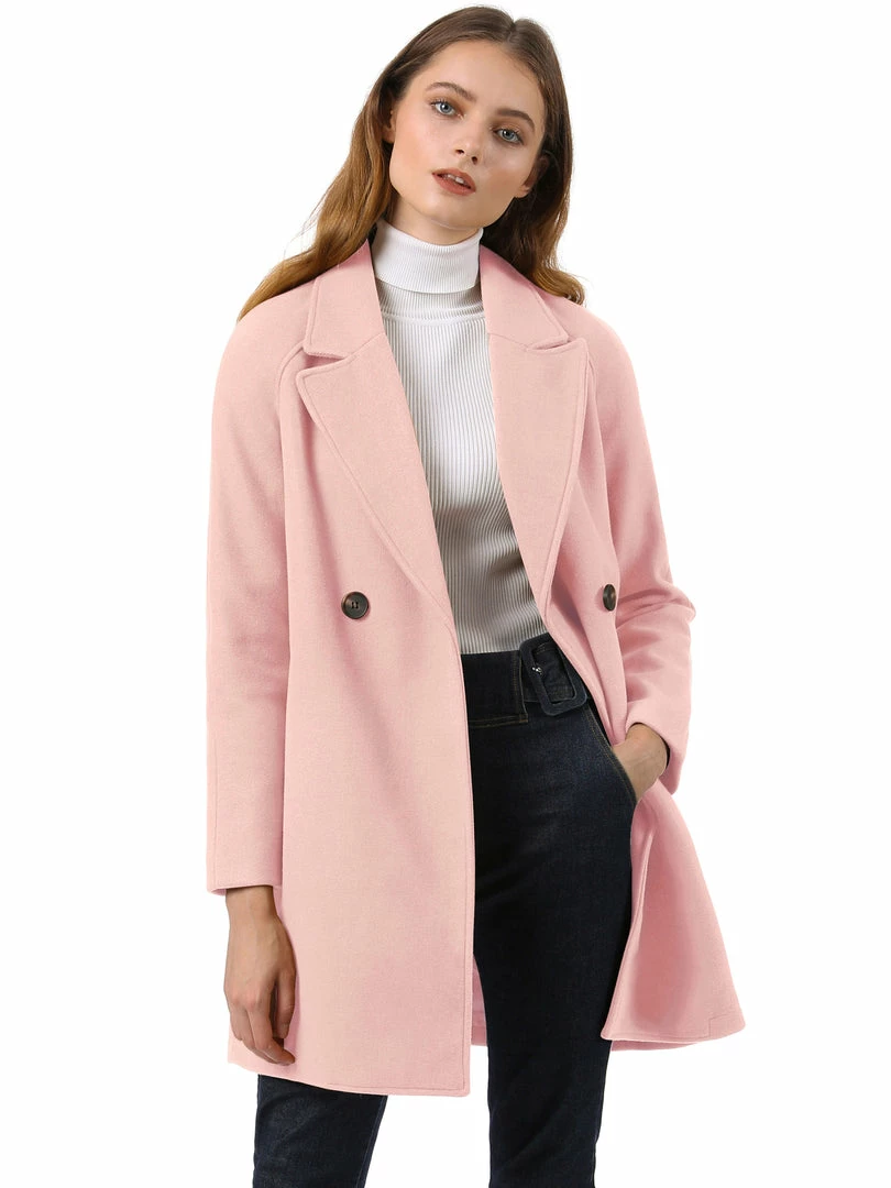 Allegra K Double Breasted Notched Lapel Coat With Raglan Sleeves 26 Allegra K Double Breasted Notched Lapel Coat With Raglan Sleeves