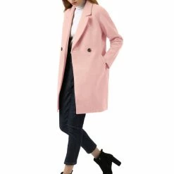 Allegra K Double Breasted Notched Lapel Coat With Raglan Sleeves 108 Allegra K Double Breasted Notched Lapel Coat With Raglan Sleeves