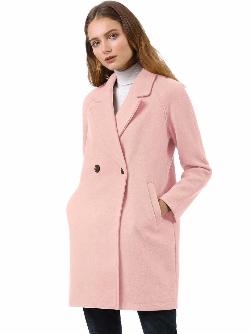 Allegra K Double Breasted Notched Lapel Coat With Raglan Sleeves 24 Allegra K Double Breasted Notched Lapel Coat With Raglan Sleeves
