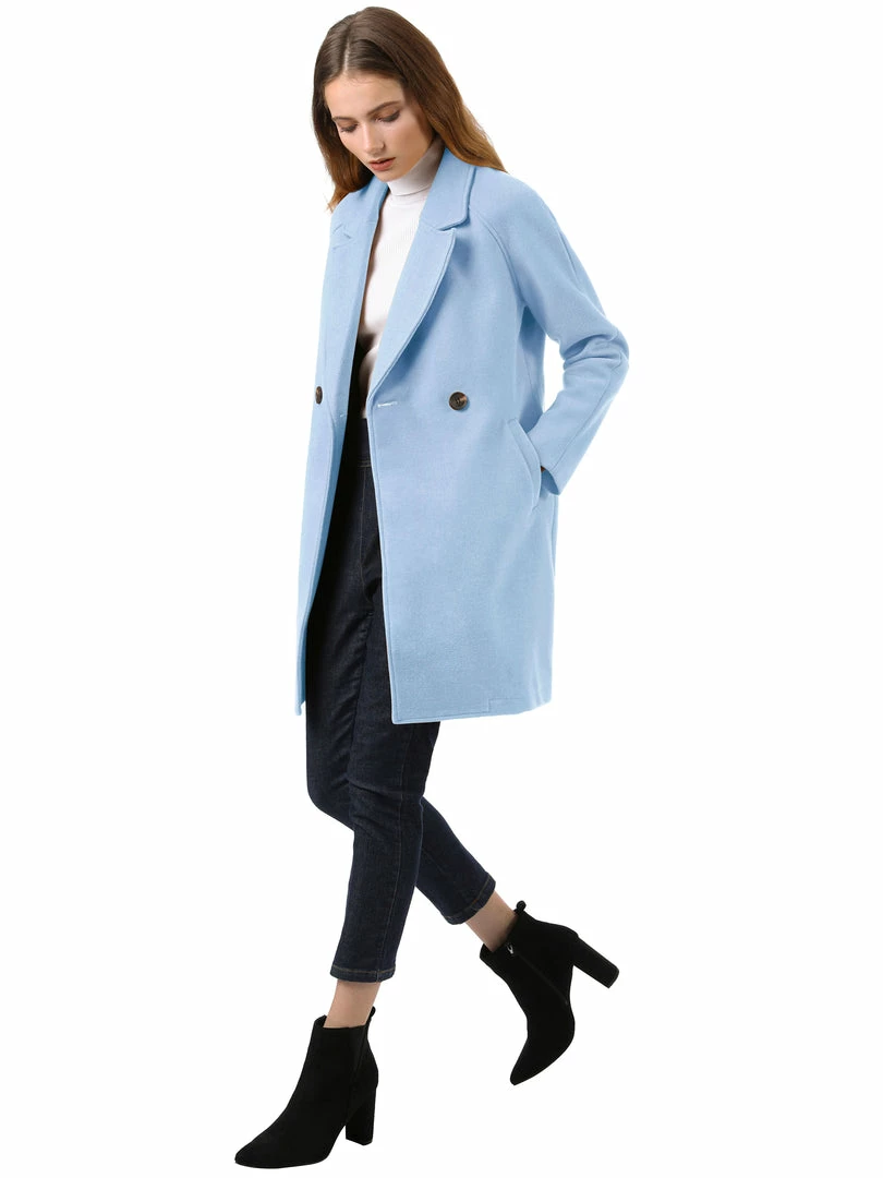 Allegra K Double Breasted Notched Lapel Coat With Raglan Sleeves 20 Allegra K Double Breasted Notched Lapel Coat With Raglan Sleeves