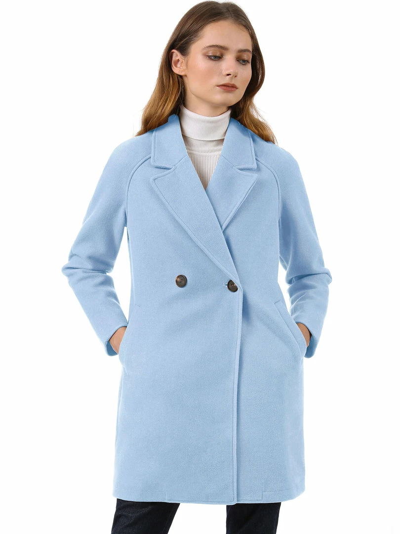 Allegra K Double Breasted Notched Lapel Coat With Raglan Sleeves 17 Allegra K Double Breasted Notched Lapel Coat With Raglan Sleeves
