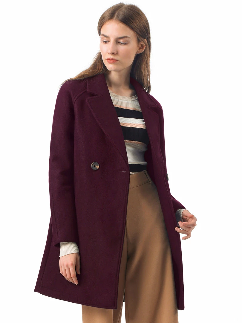 Allegra K Double Breasted Notched Lapel Coat With Raglan Sleeves 11 Allegra K Double Breasted Notched Lapel Coat With Raglan Sleeves