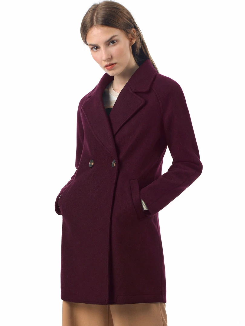 Allegra K Double Breasted Notched Lapel Coat With Raglan Sleeves 10 Allegra K Double Breasted Notched Lapel Coat With Raglan Sleeves