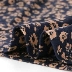 Women Allegra K Floral V Neck Cinched Waist Long Sleeve Dress