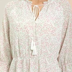 Allegra K Women's Tassel Tie Neck 3/4 Ruffle Sleeve Floral Chiffon A-Line Mini Dress 21 Allegra K Women's Tassel Tie Neck 3/4 Ruffle Sleeve Floral Chiffon A-Line Mini Dress