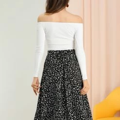 Allegra K Women's Floral Print A-Line Midi Skirt Chiffon Summer Vintage Skirts 14 Allegra K Women's Floral Print A-Line Midi Skirt Chiffon Summer Vintage Skirts