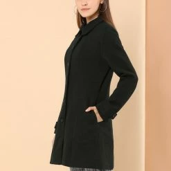 Allegra K Women's Peter Pan Collar Single Breasted Overcoat Winter Long Coat 61 Allegra K Women's Peter Pan Collar Single Breasted Overcoat Winter Long Coat