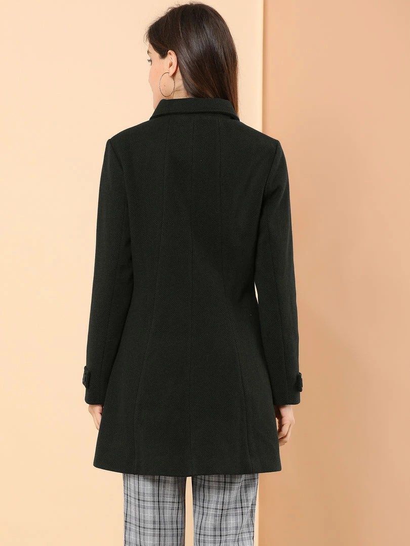 Allegra K Women's Peter Pan Collar Single Breasted Overcoat Winter Long Coat 26 Allegra K Women's Peter Pan Collar Single Breasted Overcoat Winter Long Coat