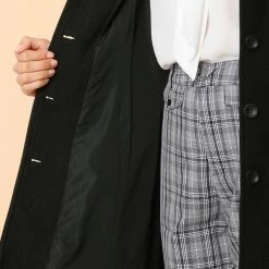 Allegra K Women's Peter Pan Collar Single Breasted Overcoat Winter Long Coat 63 Allegra K Women's Peter Pan Collar Single Breasted Overcoat Winter Long Coat