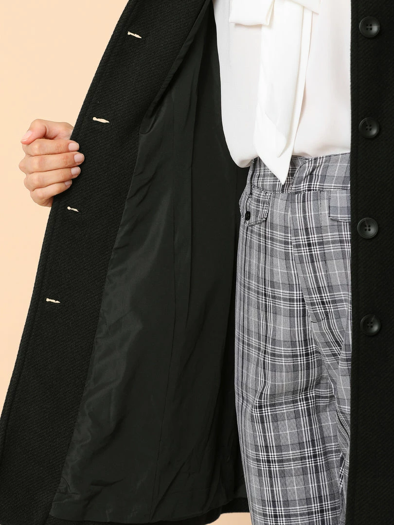 Allegra K Women's Peter Pan Collar Single Breasted Overcoat Winter Long Coat 27 Allegra K Women's Peter Pan Collar Single Breasted Overcoat Winter Long Coat