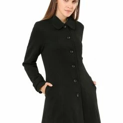Allegra K Women's Peter Pan Collar Single Breasted Overcoat Winter Long Coat 58 Allegra K Women's Peter Pan Collar Single Breasted Overcoat Winter Long Coat