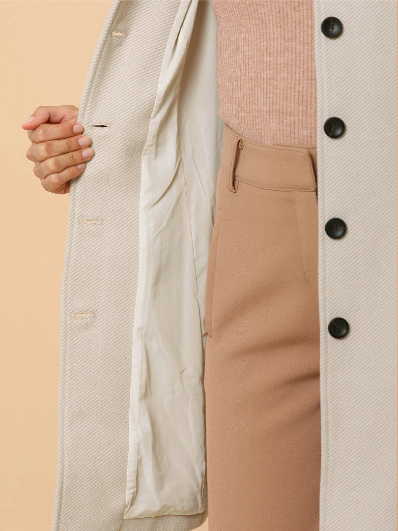 Allegra K Women's Peter Pan Collar Single Breasted Overcoat Winter Long Coat 21 Allegra K Women's Peter Pan Collar Single Breasted Overcoat Winter Long Coat