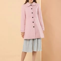 Allegra K Women's Peter Pan Collar Single Breasted Overcoat Winter Long Coat 48 Allegra K Women's Peter Pan Collar Single Breasted Overcoat Winter Long Coat