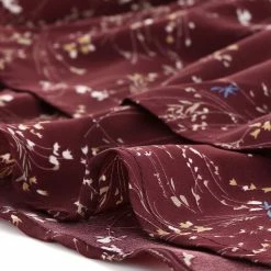 Allegra K Women's Printed Elastic Waist Tiered Ruffle Hem Flowy Midi Skirt