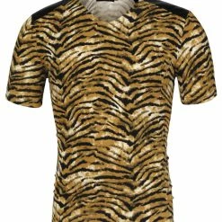 Allegra K Men's Leopard Printed T-Shirt Short Sleeves Slim Fit V Neck Cheetah Printed Tee Tops