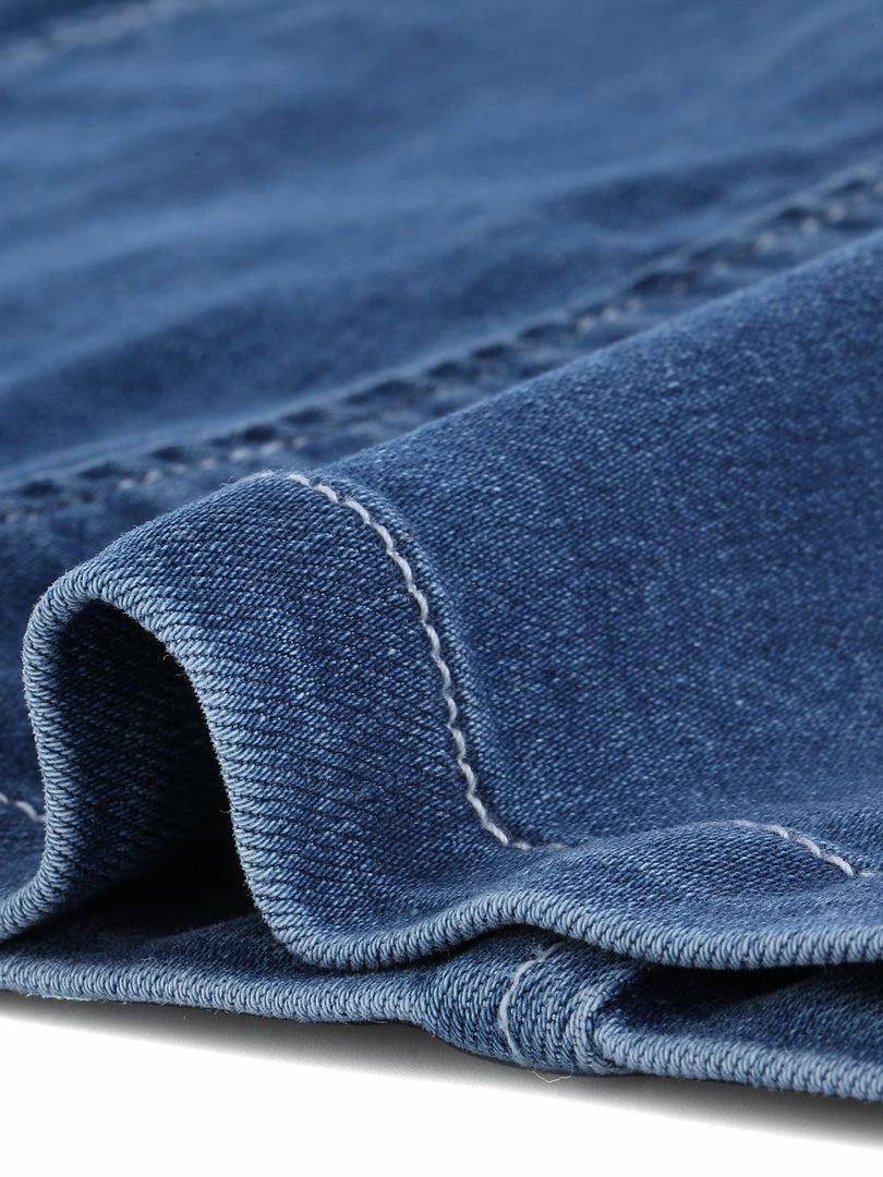 Allegra K Women's Denim Button Down Collar V-Neck Roll Up Sleeve Shirt Dress 27 Allegra K Women's Denim Button Down Collar V-Neck Roll Up Sleeve Shirt Dress