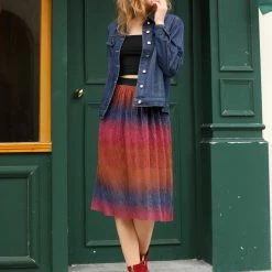 Allegra K Women's Elastic Waist Metallic Shiny Swing Party Midi Skirt 22 Allegra K Women's Elastic Waist Metallic Shiny Swing Party Midi Skirt