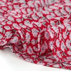 Allegra K Women's Ruffle Neck 3/4 Sleeve A-Line Vintage Floral Tiered Dress