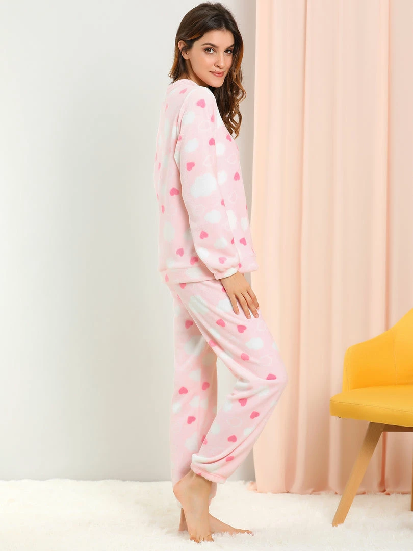 Allegra K Winter Flannel Pajama Sets For Women Cute Printed Long Sleeve Nightwear Top And Pants Loungewear Soft Sleepwears 19 Allegra K Winter Flannel Pajama Sets For Women Cute Printed Long Sleeve Nightwear Top And Pants Loungewear Soft Sleepwears