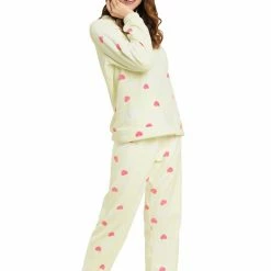 Allegra K Winter Flannel Pajama Sets For Women Cute Printed Long Sleeve Nightwear Top And Pants Loungewear Soft Sleepwears