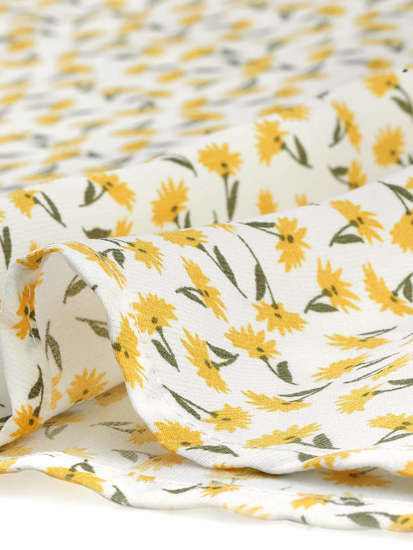 Allegra K Women's Summer Floral Self Tie Square Neck Short Sleeve A-Line Dress 8 Allegra K Women's Summer Floral Self Tie Square Neck Short Sleeve A-Line Dress