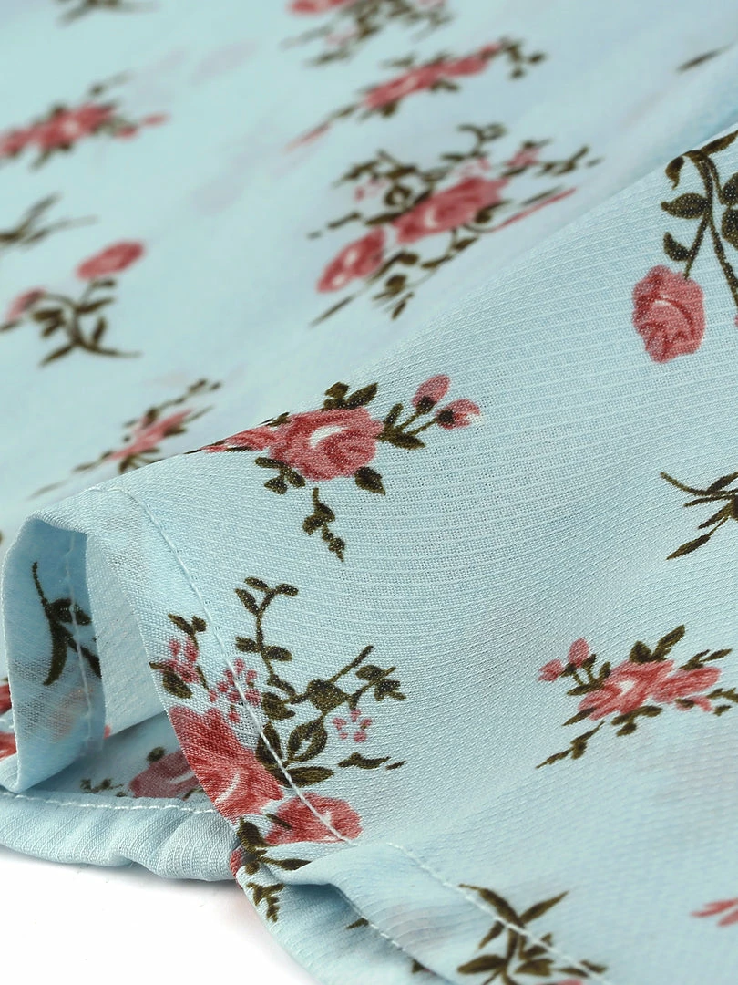 Allegra K Women's Floral Vintage V Neck 3/4 Sleeves Flare Button Front Dress 14 Allegra K Women's Floral Vintage V Neck 3/4 Sleeves Flare Button Front Dress