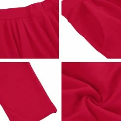 Allegra K Men Solid Black Elastic Waist Slant Pockets Harem Pants