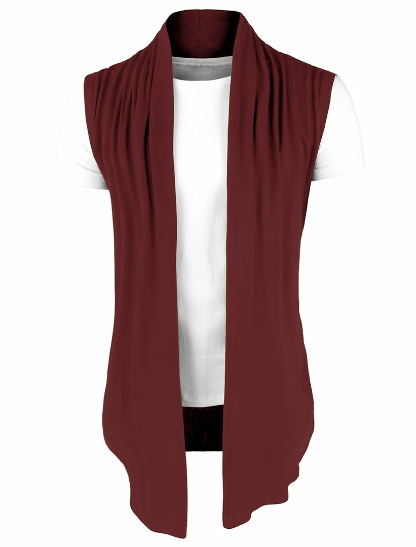 Allegra K Men Casual Open Front Sleeveless Irregular Hem Cardigan Vest With No Button 10 Allegra K Men Casual Open Front Sleeveless Irregular Hem Cardigan Vest With No Button