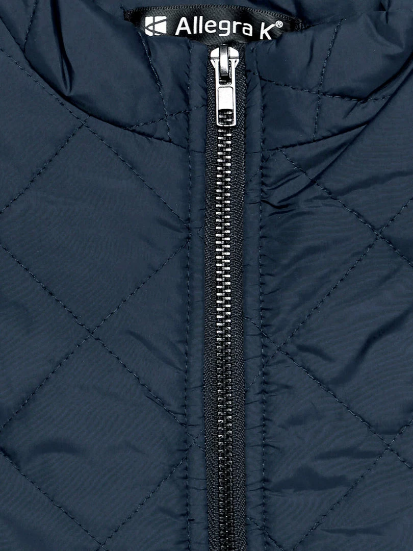 Allegra K Woman Zip Up Front Stand Collar Slant Pockets Quilted Padded Vest Women 9 Allegra K Woman Zip Up Front Stand Collar Slant Pockets Quilted Padded Vest Women